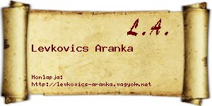 Levkovics Aranka névjegykártya